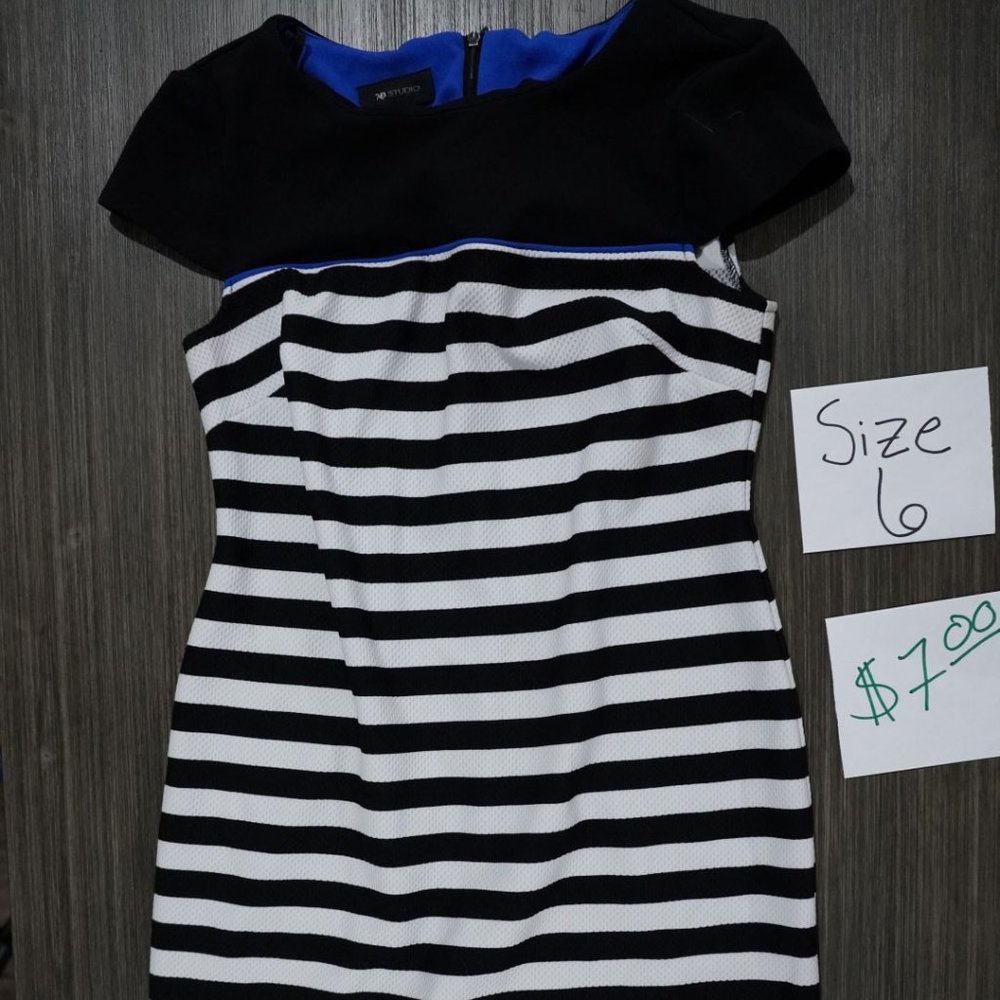 Classic Black and White Dress - Great Material!